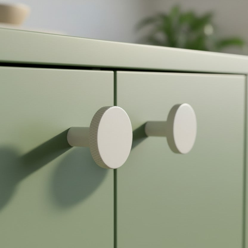 Bouton CH057 | Moleté | Blanc