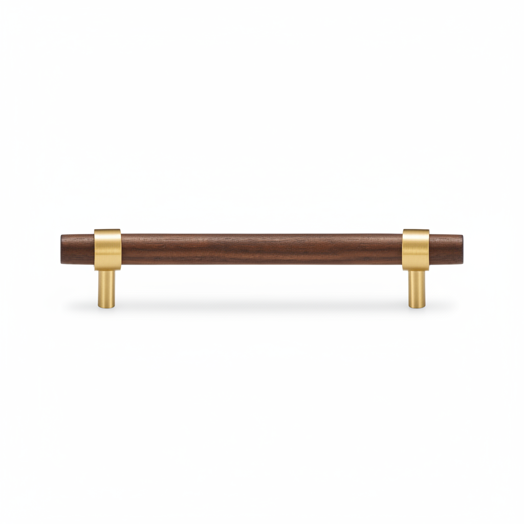 Maniglia CH025W | Noce + Ottone